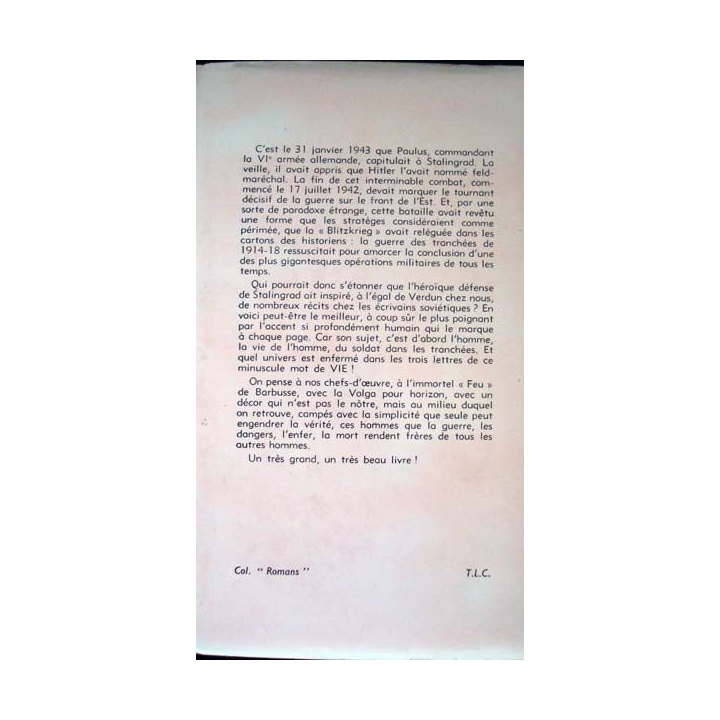 Dans les tranchées de Stalingrad écrit par Victor Nekrassov aux éditions Presses de la Cité - 0532