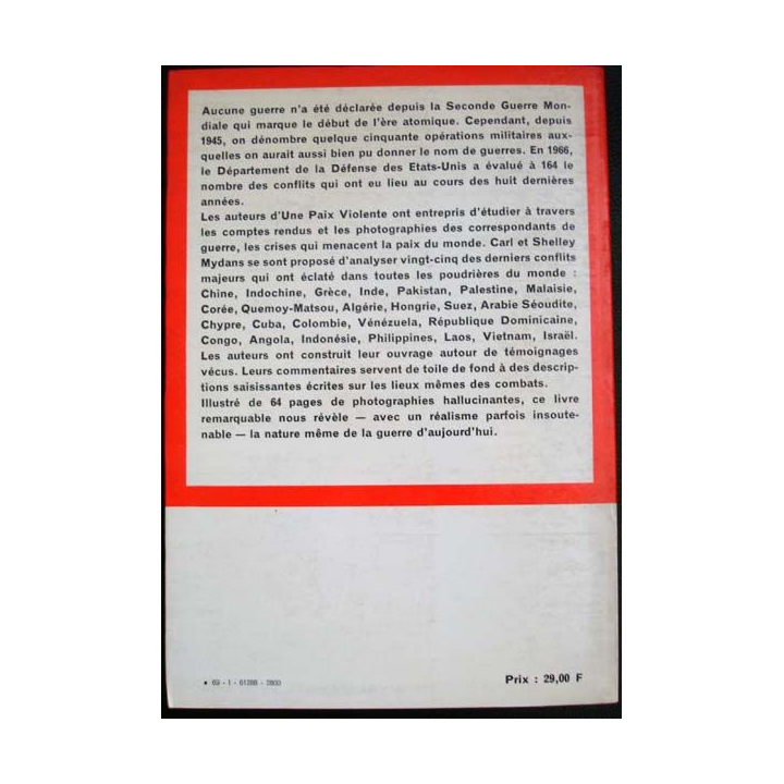 Une paix violente écrit par Carl et Shelley Mydans aux éditions Stock - 0533