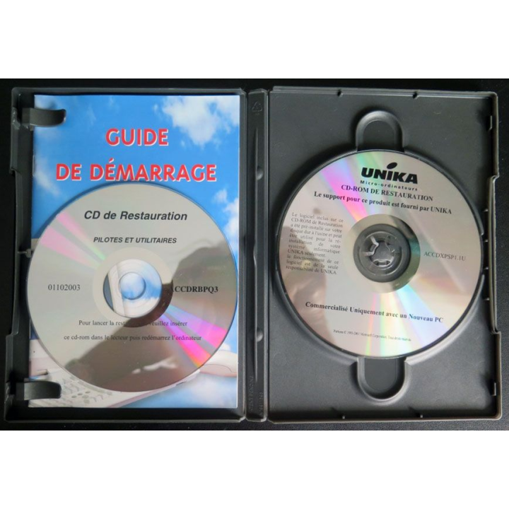 CD ROM : Guide de démarrage CD ROM de restauration UNIKA