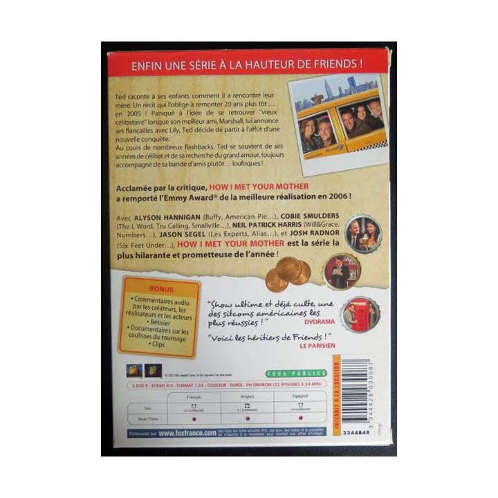 DVD : How I met your mother comment je l'ai rencontré saison 1 3 DVD