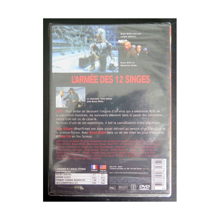 l'Armée des 12 singes avec Bruce Willis, Madeleine Stowe et Brad Pitt 