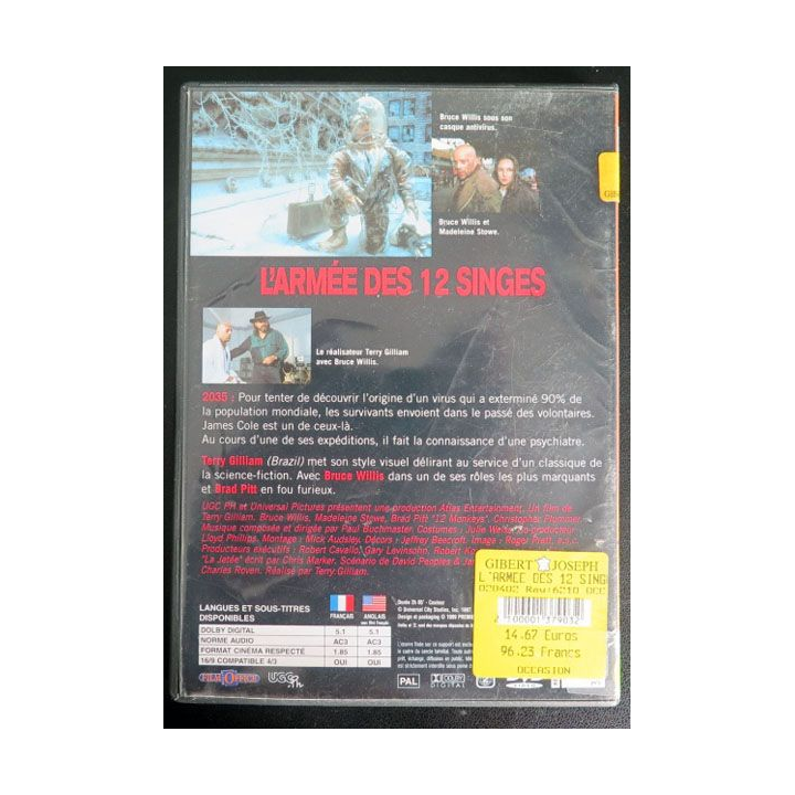 L'armée des 12 singes première les indispensables avec Bruce Willis et Brad Pitt