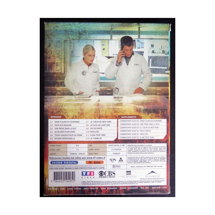 DVD : Les Experts Miami saison 4 (épisodes 4.1 à 4.12 3 DVD)