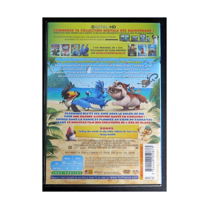 DVD : Rio l'âge de glace dessin animé