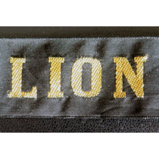 MARINE : bande de bachi de marin " LION " longueur 65 cm fils tissus dorés