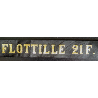 MARINE : bande de bachi de marin " Flotille 21 F. " longueur 65 cm