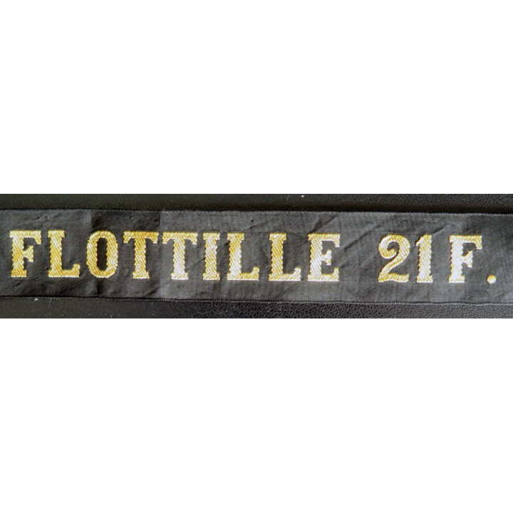 MARINE : bande de bachi de marin " Flotille 21 F. " longueur 65 cm
