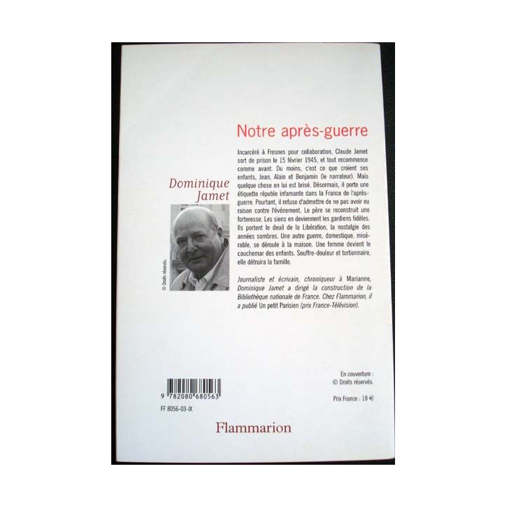 Notre après-guerre. Comment notre père nous a tués écrit par Dominique Jamet aux éditions Flammarion - 0557