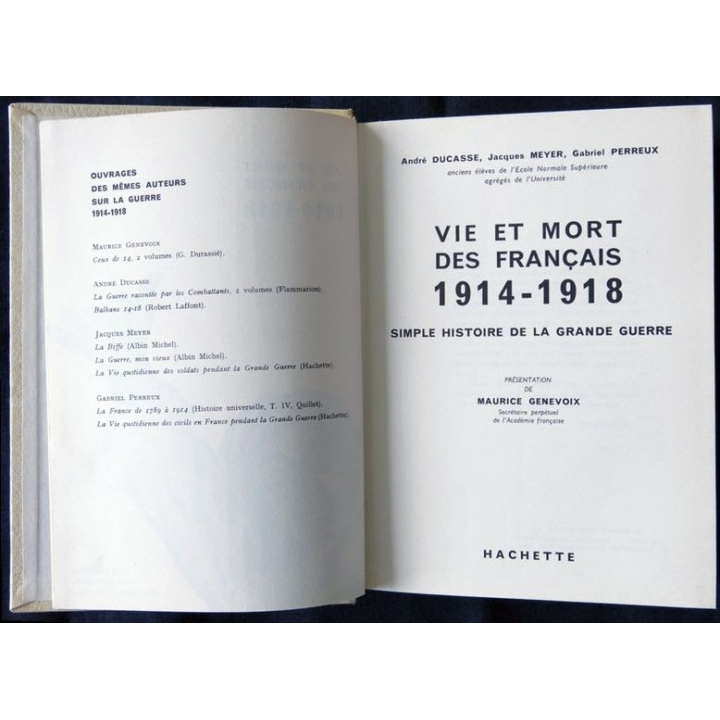 Vie et mort des francais 14-18 écrit par André Ducasse aux éditions Hachette - F001