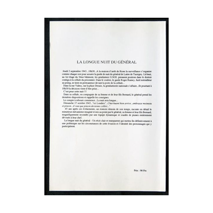La longue nuit du général écrit par Robert Fourgous aux éditions Créer - F001