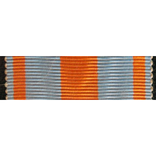 INCONNU : ruban bleu clair et orange longueur 14 cm