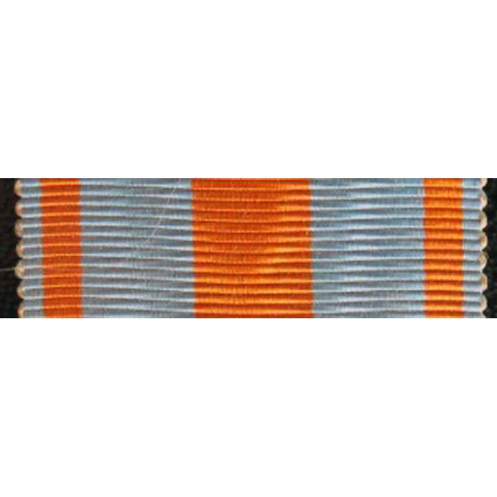 INCONNU : ruban bleu clair et orange longueur 14 cm
