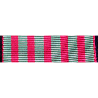 INCONNU : ruban vert clair et rouge longueur 14 cm