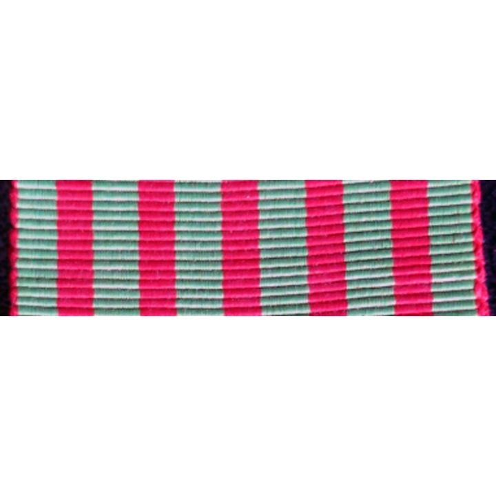 INCONNU : ruban vert clair et rouge longueur 14 cm