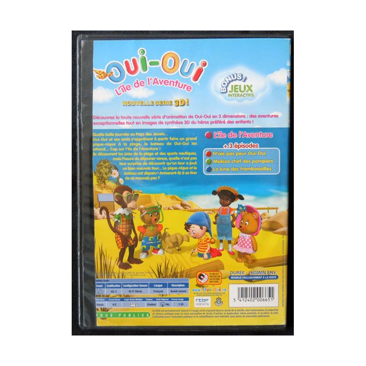 DVD :  Oui-oui - L’île de l'aventure + 3 épisodes, dessin animé - F001