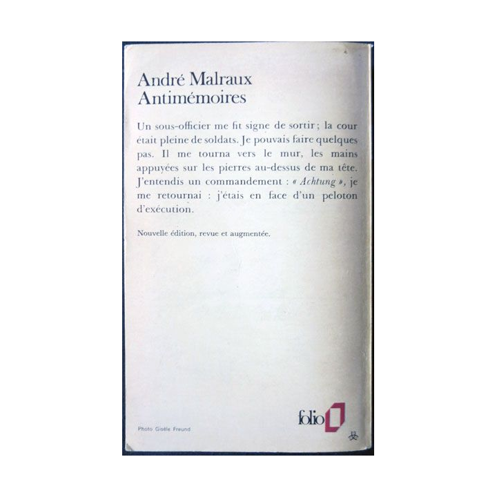 Antimémoires écrit par André Malraux aux éditions Folio - F002