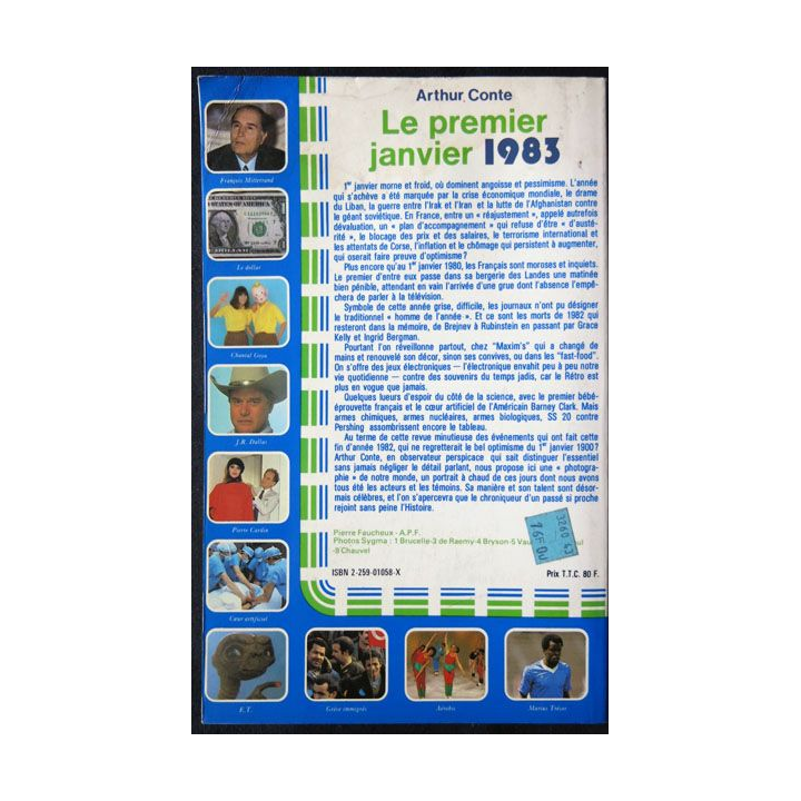 Le premier janvier 1983 écrit par Athur Conte aux éditions Plon - F002
