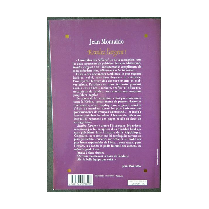 Rendez l'argent écrit par Jean Montaldo aux éditions Albin Michel - F002