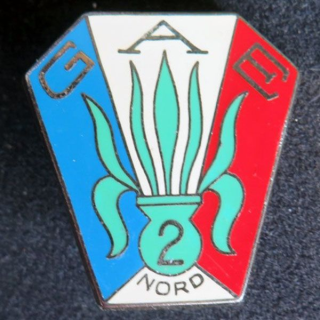GAE N°2 : Insigne métallique du groupe d’auxiliaires étrangers N° 2