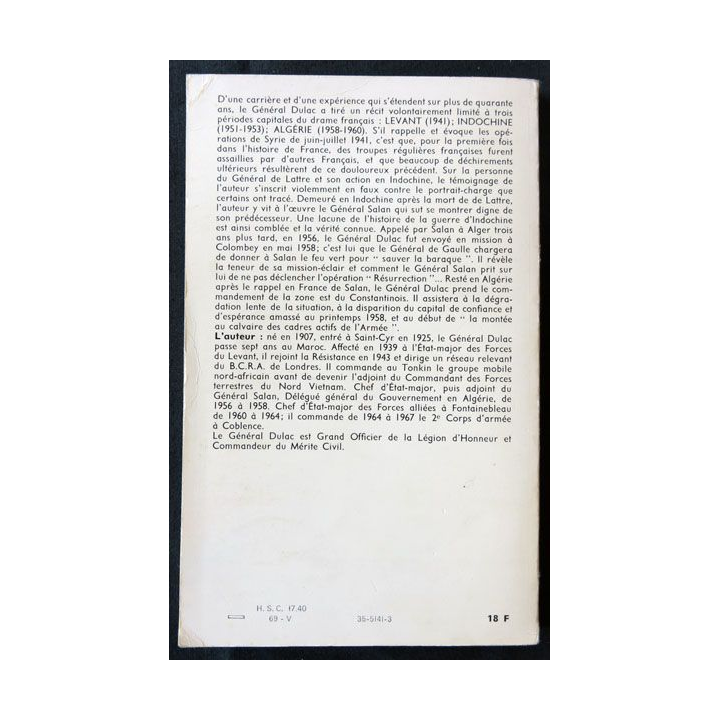 Nos guerres perdues écrit par André Dulac aux éditions Fayard - F003
