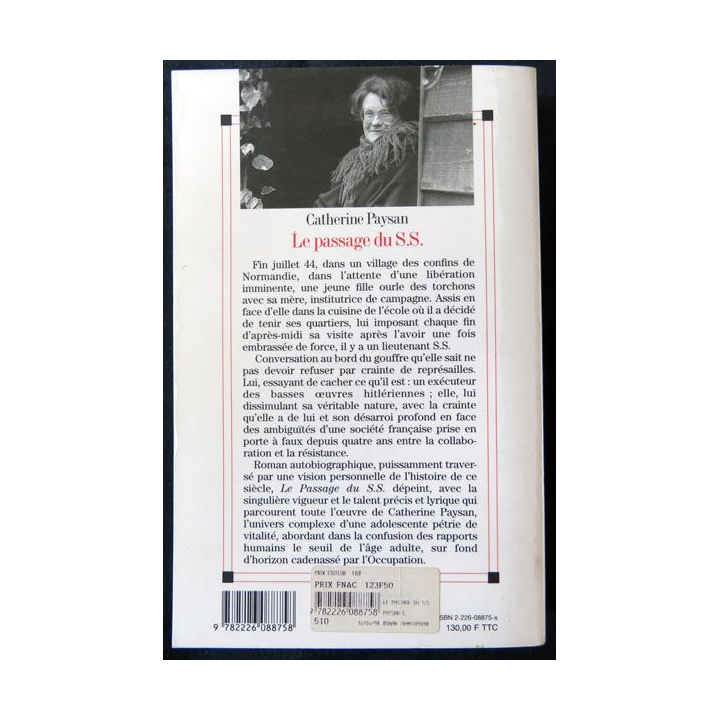 Le Passage du SS écrit par Catherine Paysan aux éditions Albin Michel - F003