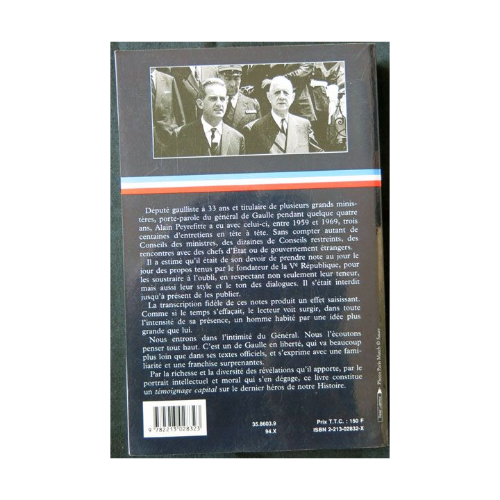 C'était De Gaulle écrit par Alain Peyrefitte aux éditions Fayard - F003