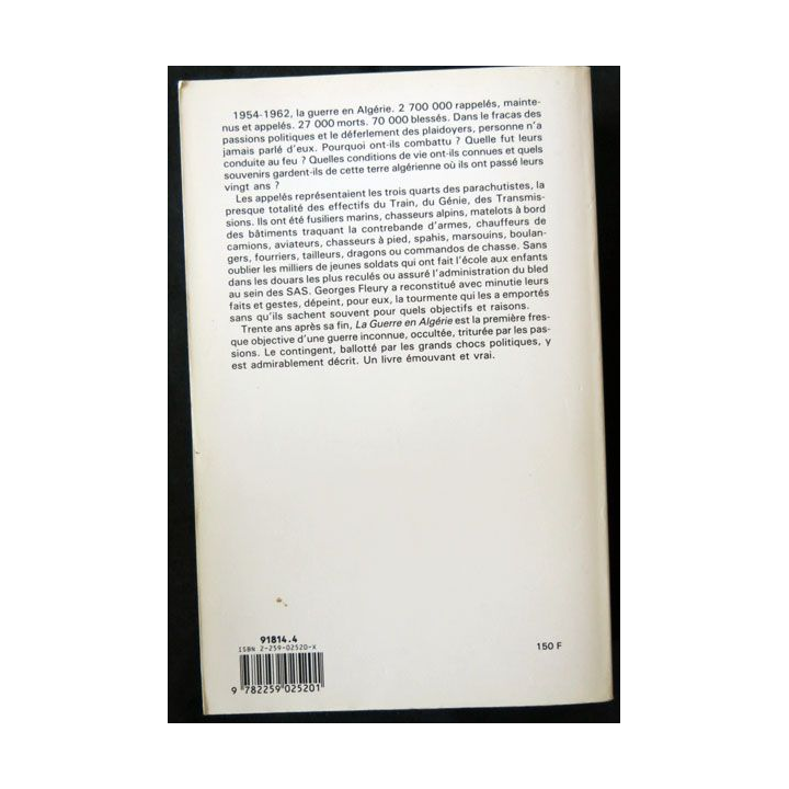 La guerre en Algérie écrit par Georges Fleury aux éditions Plon - F003