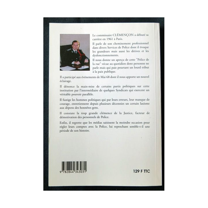 Les mémoires d'un policier inconnu écrit par Jean-Pierre Clémençon aux éditions des écrivains - F003