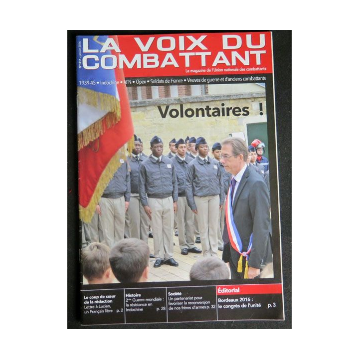 LA VOIX DU COMBATTANT n°1811 janvier 2016 sur les volontaires 