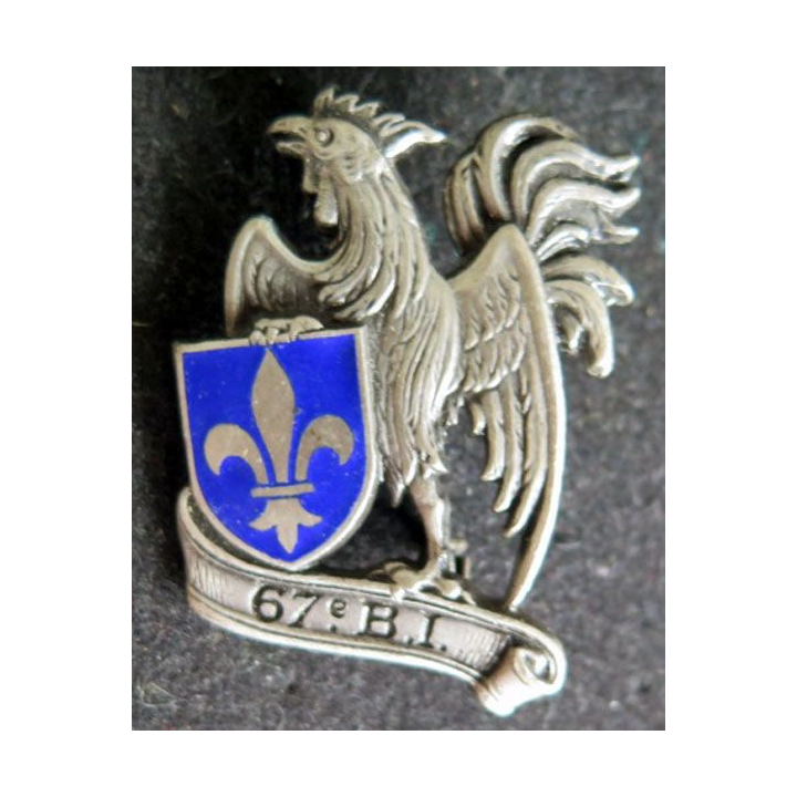 67° BI : 67° bataillon d'infanterie de fabrication Drago Paris H. 551 en émail
