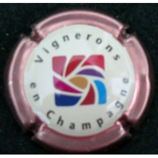 Capsule Muselet de champagne vignerons en champagne n° 2 contour rosé