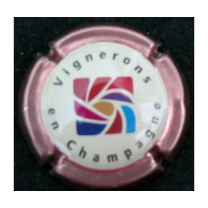 Capsule Muselet de champagne vignerons en champagne n° 2 contour rosé