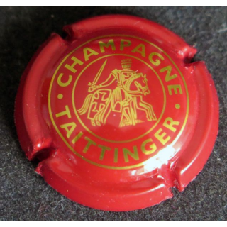 Capsule Muselet de champagne Taittinger n° 92a rouge vif et or jaune 
