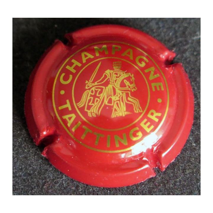 Capsule Muselet de champagne Taittinger n° 92a rouge vif et or jaune 