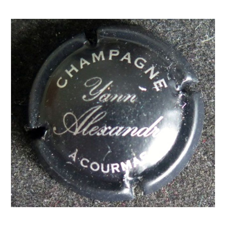 Capsule Muselet de bouteille de champagne Yann Alexandre noir et argent