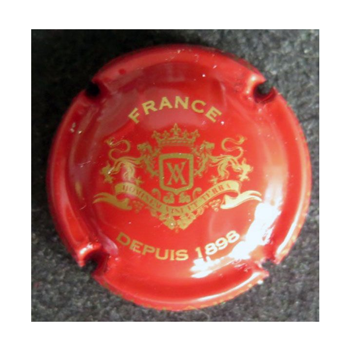 Capsule Muselet de bouteille de champagne Veuve Ambal rouge et or 