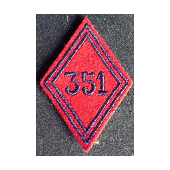 LOSANGE DE BRAS MODÈLE 45 : 351° régiment d'artillerie troupe