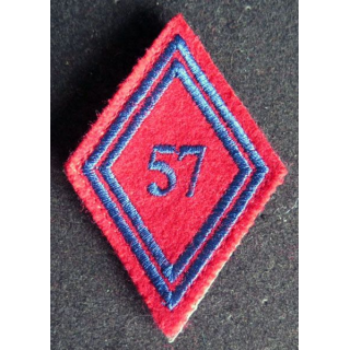 LOSANGE DE BRAS MODÈLE 45 : 57° régiment d'artillerie troupe 