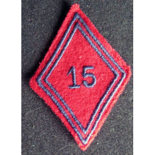 LOSANGE DE BRAS MODÈLE 45 : 15° régiment d'artillerie troupe