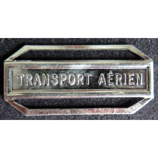 Barrette " TRANSPORT AÉRIEN " en métal argenté