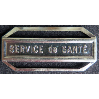 Barrette " SERVICE DE SANTÉ " en métal argenté