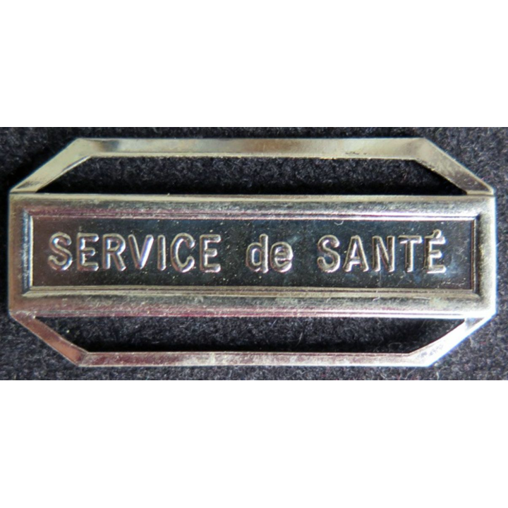 Barrette " SERVICE DE SANTÉ " en métal argenté