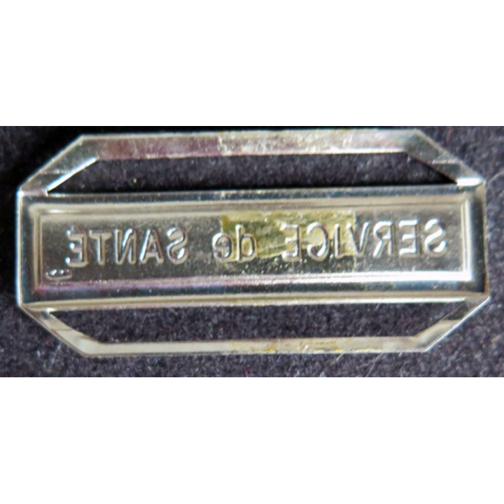Barrette " SERVICE DE SANTÉ " en métal argenté