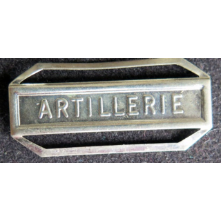 Barrette " ARTILLERIE " en métal argenté
