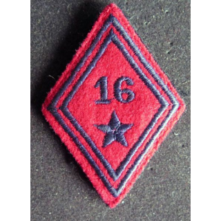 LOSANGE DE BRAS MODÈLE 45 : 16° régiment d'artillerie troupe