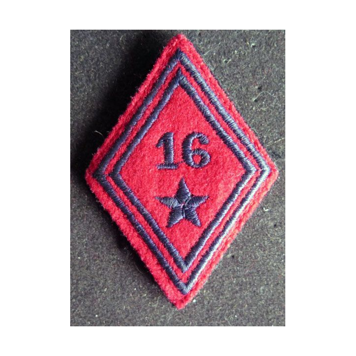LOSANGE DE BRAS MODÈLE 45 : 16° régiment d'artillerie troupe