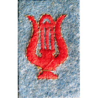 Tenue bleue horizon 1914-1918 : insigne de manche de musique rouge