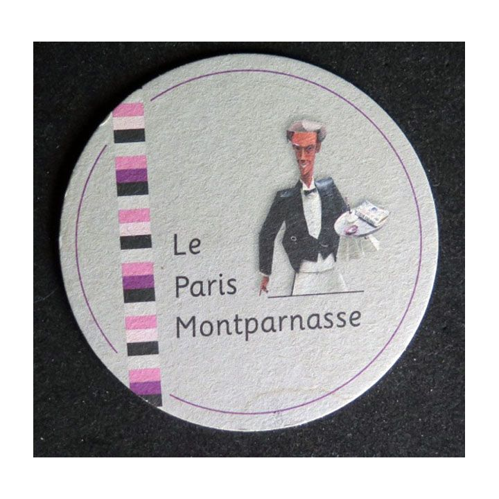 DESSOUS DE VERRE A BIÈRE : Le Paris Montparnasse de largeur 9,4 cm