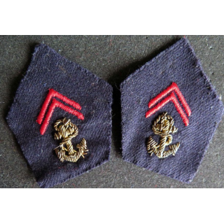 SOUTACHE paire d'insigne de col de l'infanterie de marine cannetille
