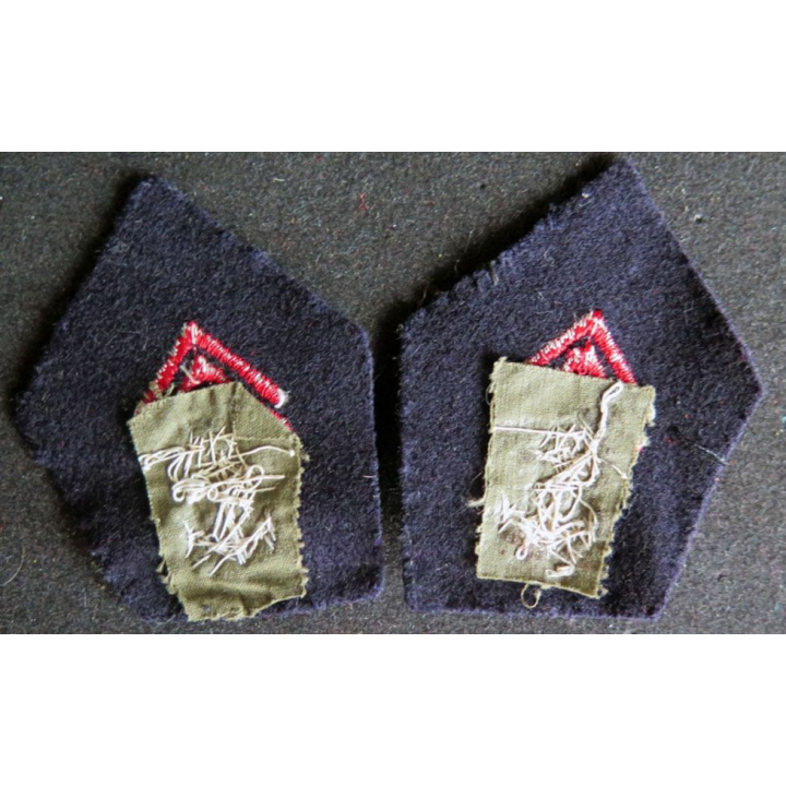 SOUTACHE paire d'insigne de col de l'infanterie de marine cannetille